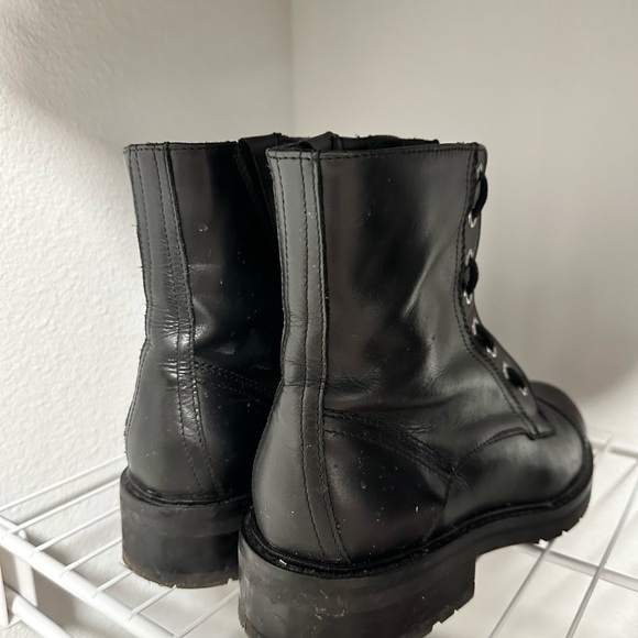 All Saints Front Zipper Combat Boot Black Size 38 - Picture 4 of 5